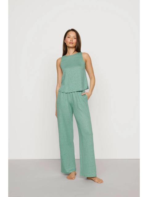 eberjey Organic Linen Knit Boat Neck Crop Tank