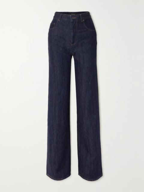 Loro Piana Cashmere-blend Denim High-rise Straight-leg Jeans