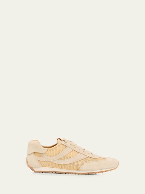 Vince Oasis Raffia and Suede Retro Sneakers