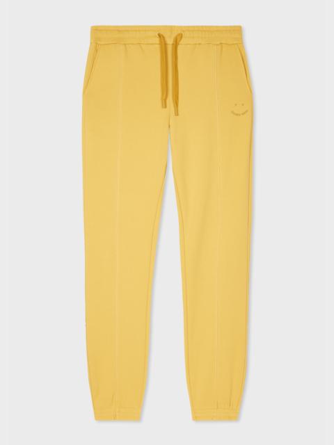 Paul Smith Yellow 'Happy' Embroidery Sweatpants