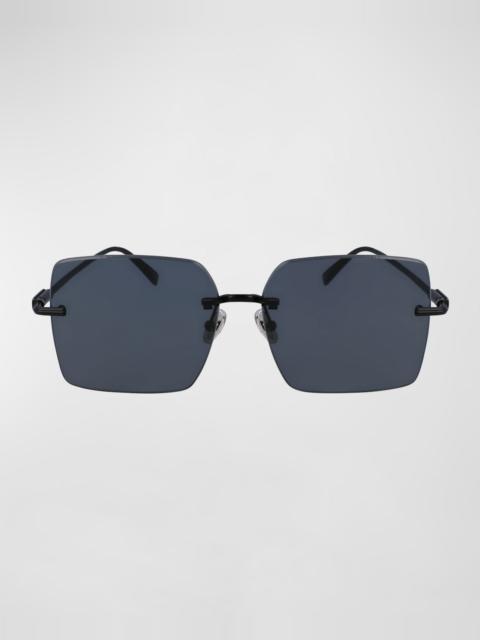 FERRAGAMO Prisma Metal Square Sunglasses