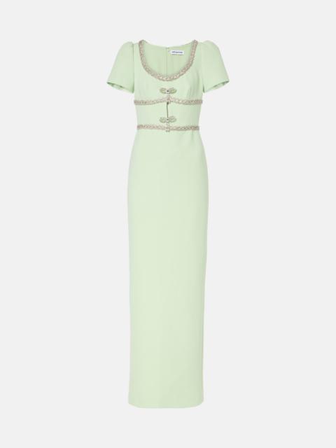 self-portrait Embellished crêpe gown