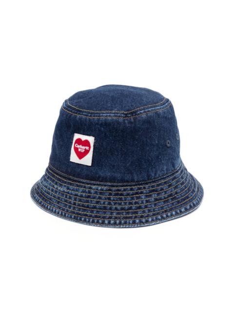 Carhartt logo-patch denim bucket hat