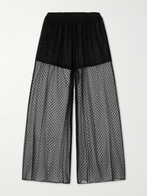 Alaïa Polka-dot Fil Coupé Organza Wide-leg Pants