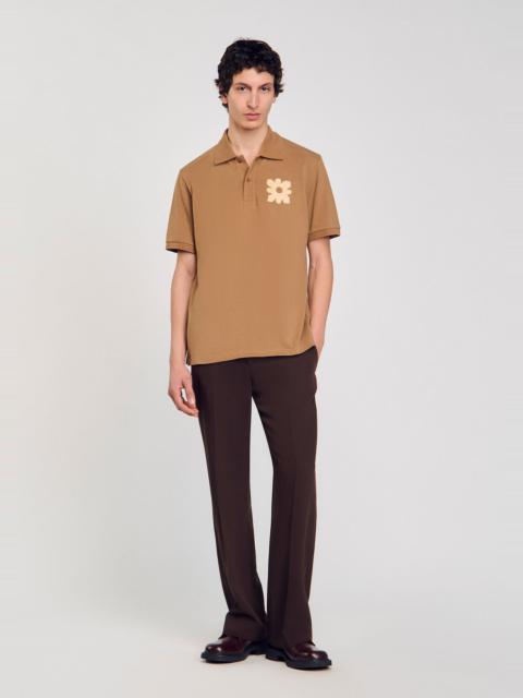 Sandro POLO SHIRT WITH FLOWER PATCH