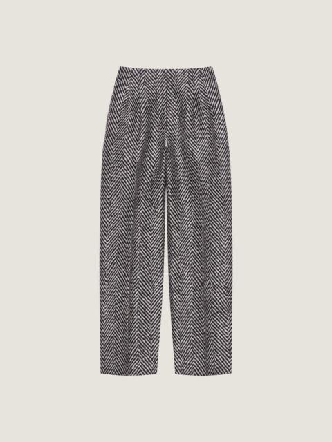 Givenchy DOUBLE PLEAT PANTS IN WOOL SILK HERRINGBONE