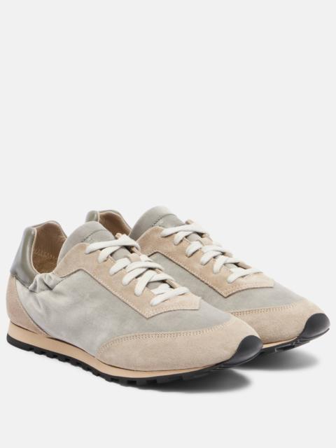 LE MONDE BÉRYL Slim Runner velvet and suede sneakers