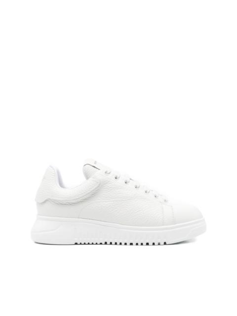 てんとう虫専用【美品】ARMANI COLLEZIONI ホワイトレザー EMPORIO ARMANI padded-tongue leather sneakers | REVERSIBLE