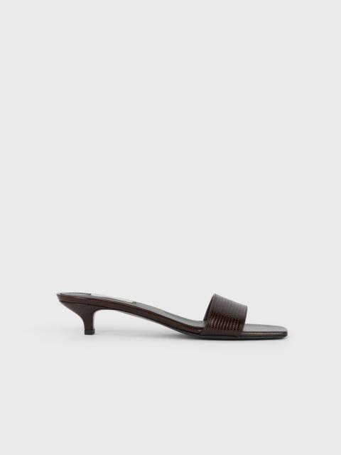 TOTEME Slim lizard-embossed bandeau mules brown