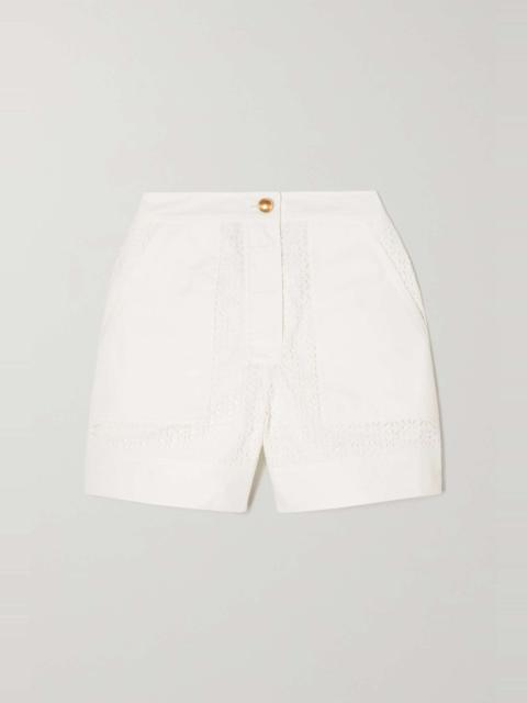 3.1 Phillip Lim Broderie anglaise cotton-poplin shorts