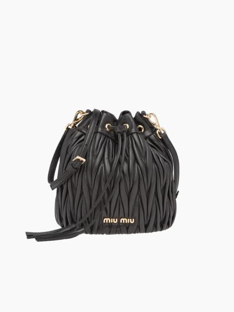 Miu Miu Matelassé nappa leather bucket bag