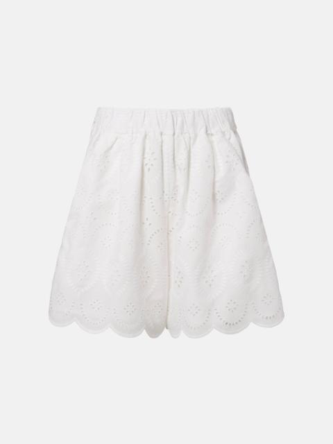 FAITHFULL Fondaco broderie anglaise scalloped shorts