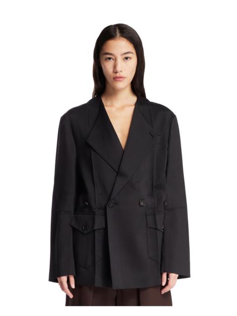 SETCHU Black Double-Breasted Buttoned Jacket