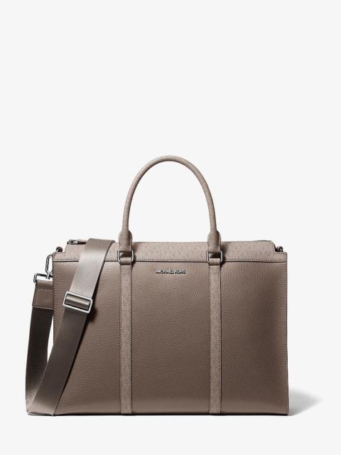 MICHAEL KORS Cooper Pebbled Leather and Signature Logo Briefcase