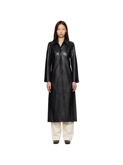 NOUR HAMMOUR Black Gotham Leather Coat