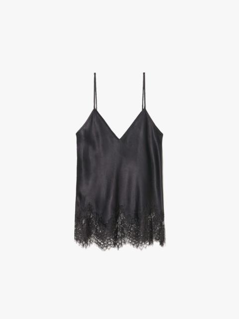 NILI LOTAN NADINE LACE CAMI SILK TOP