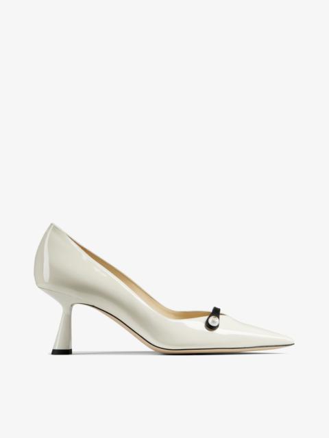 Rosalia 65
Latte Patent Pointed Pumps with Pearl Detail