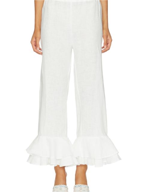 SLEEPER Cha-cha Linen Lounge Pants With Headscarf
