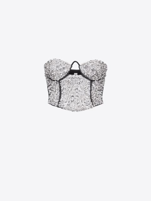 CRYSTAL EMBROIDERED BUSTIER