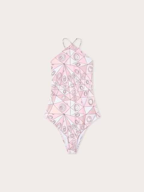 PUCCI OCCHI PRINT CROSS-BACK SWIMSUIT