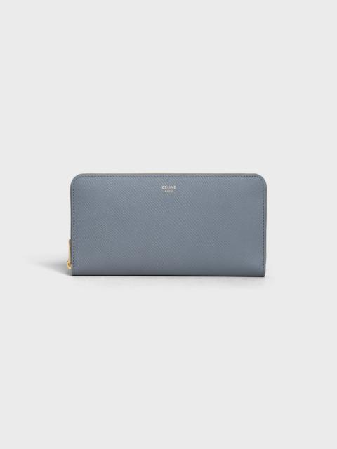 CELINE LARGE ZIPPED WALLET IN GRAINED CALFSKIN