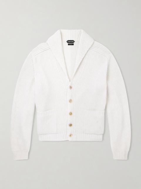 TOM FORD Ribbed Cashmere and Cotton-Blend Cardigan