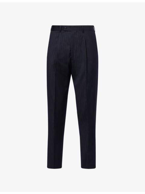 Paul Smith Striped Tapered-Leg Wool Trousers