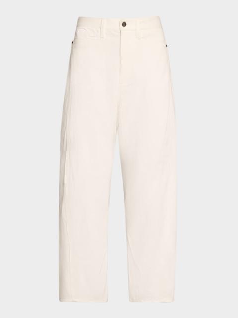 MARIA McMANUS Mid-Rise Barrel-Leg Crop Jeans
