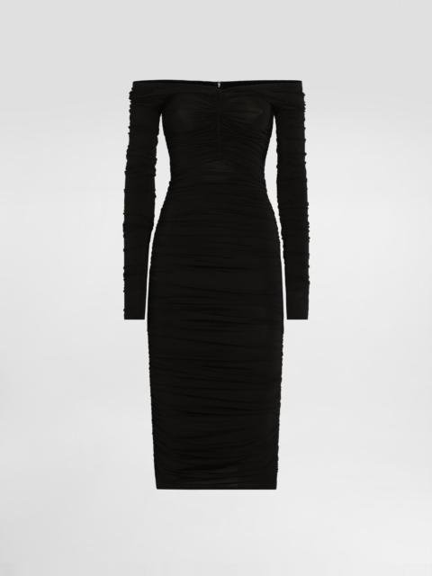 Dolce & Gabbana Organzine draped calf-length dress