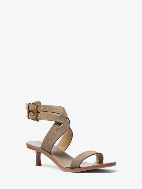 MICHAEL KORS Irene Suede Kitten Heel Sandal