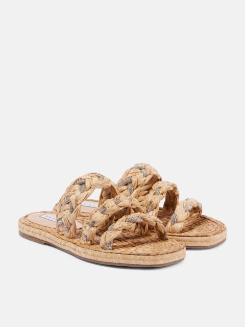 AQUAZZURA Costiera embellished raffia sandals