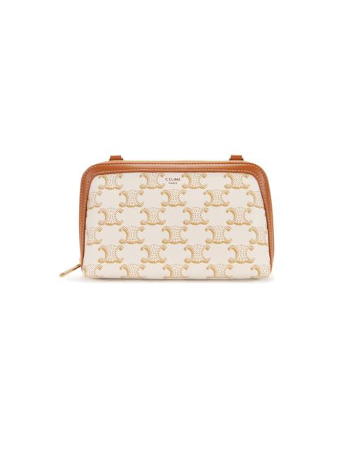 Clutch with Chain in Triomphe Canvas and Lambskin