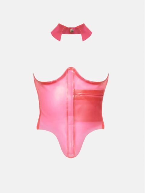 POSTER GIRL WANDA WASPIE LATEX CORSET HARLOT PINK