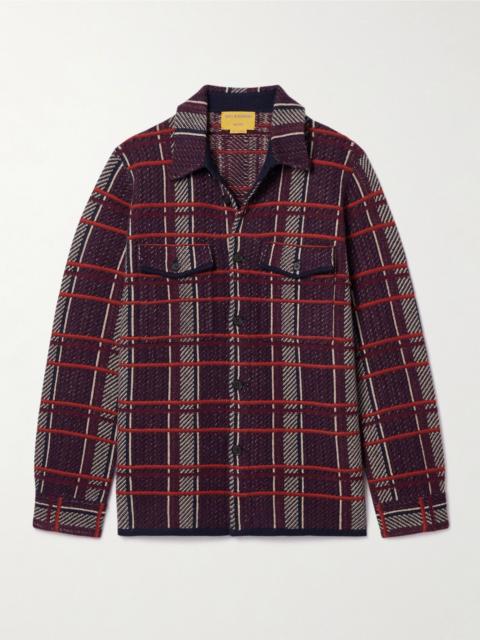 GUEST IN RESIDENCE Checked cashmere shirt Plum