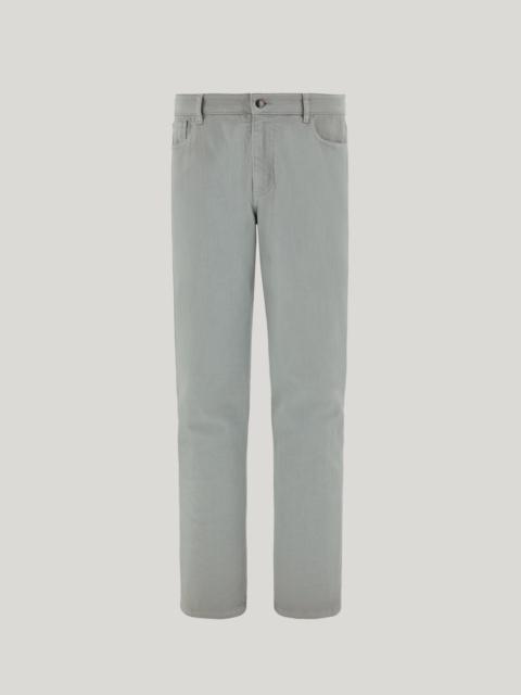 Canali BRIANZA GREEN REGULAR FIT FIVE POCKET DENIM COTTON PANTS