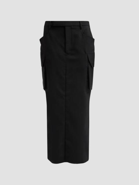 Rick Owens Women's Firbanks Wool Pencil Midi Skirt - Black