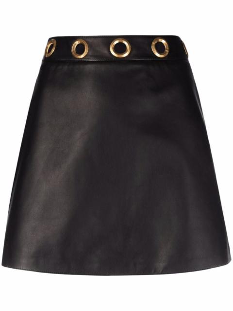 Etro eyelet detail leather mini skirt