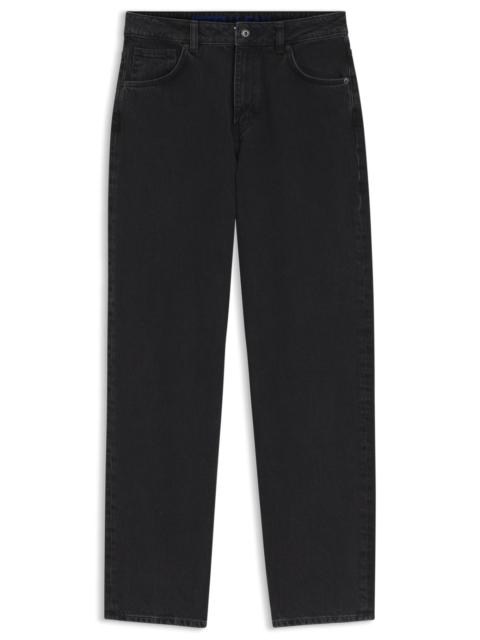 HUGO WIDE-LEG LOOSE-FIT JEANS IN BLACK COTTON