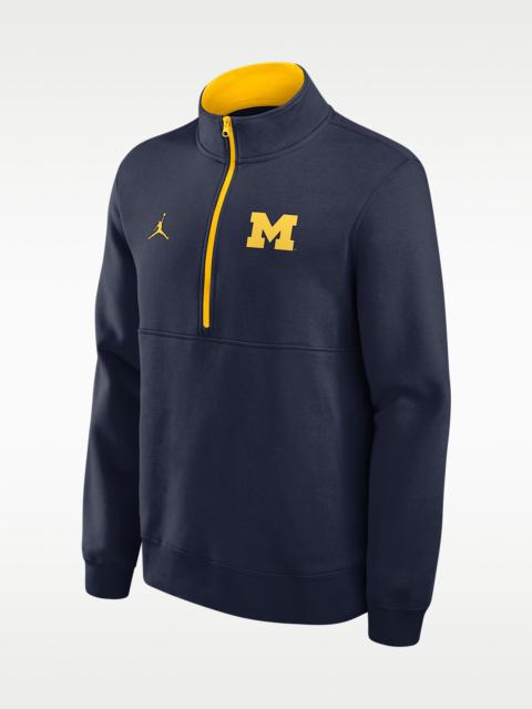 Jordan Michigan Primetime Primary Logo Men's Jordan Brand College 1/2-Zip Crew
