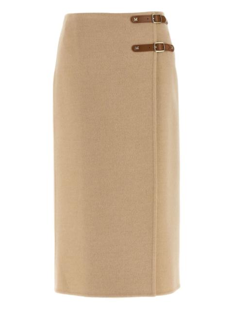 Max Mara York leather strap skirt