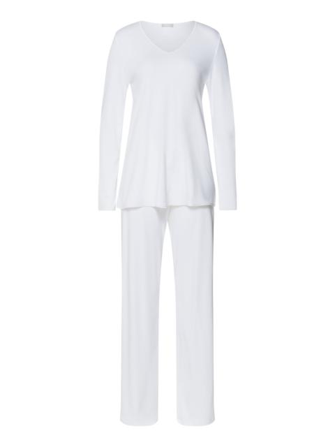 HANRO Cotton Silk V-Neck Cotton Pajama Set