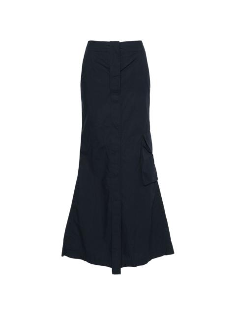 Power poplin long skirt