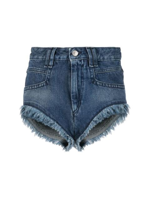 frayed-hem denim shorts