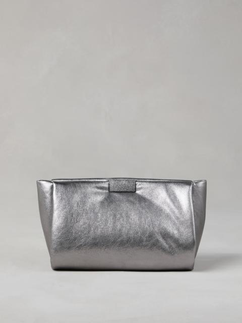 Brunello Cucinelli Lamé calfskin clutch bag with shimmering detail
