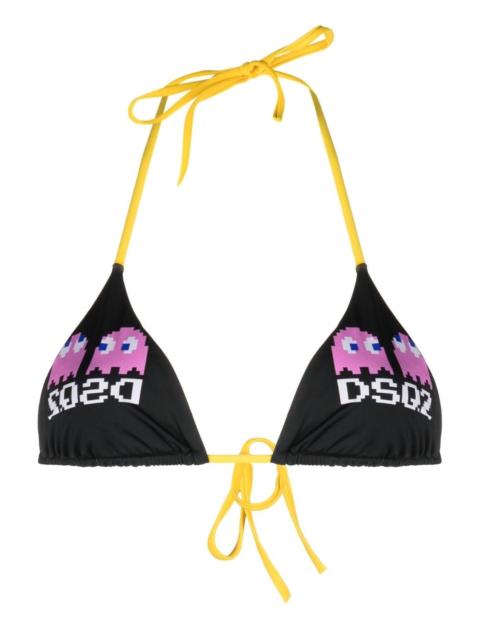 DSQUARED2 x Pac-Man 삼각형 비키니 탑