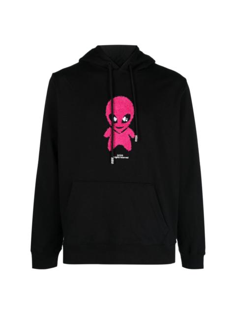 alien-patch cotton hoodie