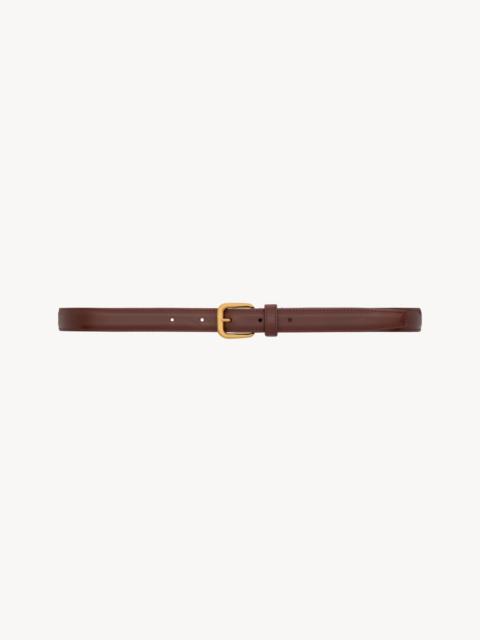 SAINT LAURENT RECTANGULAR BUCKLE THIN BELT IN AGED LEATHER