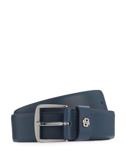 BOSS ITALIAN-LEATHER BELT WITH DOUBLE B MONOGRAM