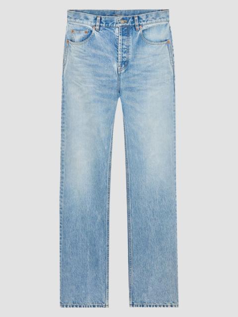 SAINT LAURENT Men's Baggy Mid Rise Jeans - Blue Salt