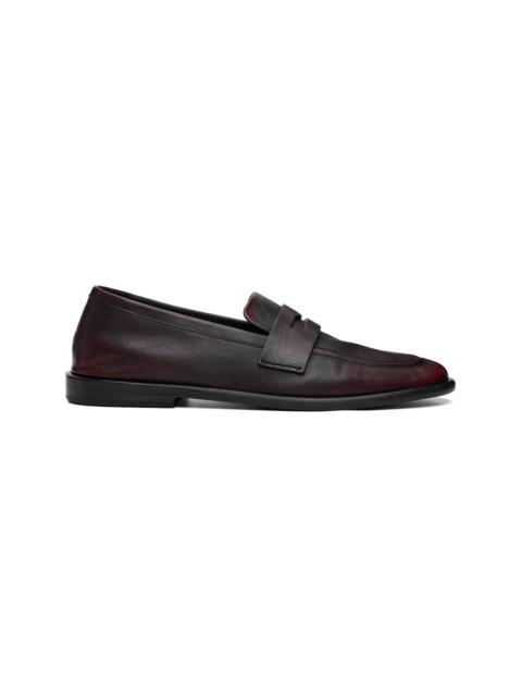 Marsèll Burgundy Stesa Soft Pebbled Leather Loafers